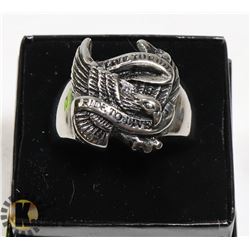 STAINLESS STEEL "LIVE TO RIDE" SIZE 15 RING