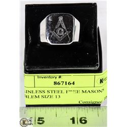 STAINLESS STEEL FREE MASONS EMBLEM SIZE 13