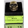 Image 1 : GOLD TONED SKULL RING SIZE 8