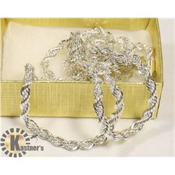 925 STERLING SILVER 30" 4MM ROPE CHAIN STAMPED.