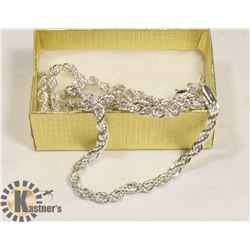 925 STERLING SILVER 30" 4MM ROPE CHAIN STAMPED.