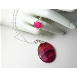 18)  HOT PINK CHERRY QUARTZ OVAL