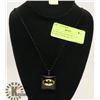 Image 1 : BATMAN BLACK SQUARE GLASS PENDANT NECKLACE SET