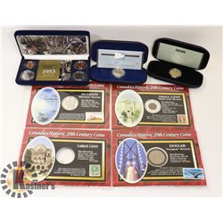 LOT OF 7 VARIOUS COLLECTORS COINS IN HOLDERS AND