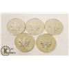 Image 1 : LOT OF 5 CANADIAN 1989 FINE SILVER .9999 $5 COIN.