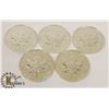 Image 1 : LOT OF 5 CANADIAN 1993 FINE SILVER .9999 $5 COIN.