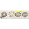 Image 1 : LOT OF 4 CANADIAN SILVER DOLLAR COINS.