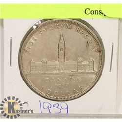 1939 CANADIAN SILVER DOLLAR.