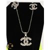Image 1 : RHINESTONE CHANEL NECKLACE AND EARRING SET