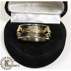 HARLEY DAVIDSON SILVER & GOLD COLORED RING SZ 10.5