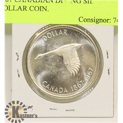 1967 CANADIAN DIVING SILVER ONE DOLLAR COIN.