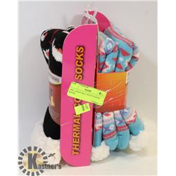 2PK LADIES HEAT WAVE SLIPPER SOCKS.