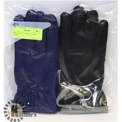 2PK LADIES LEATHER GLOVES LARGE.