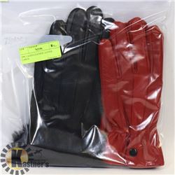 2PK LADIES LEATHER GLOVES LARGE.