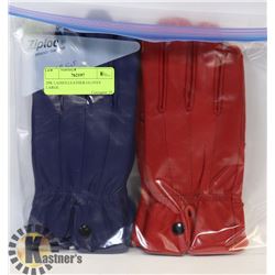 2PK LADIES LEATHER GLOVES LARGE.