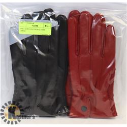 2PK LADIES LEATHER GLOVES LARGE.