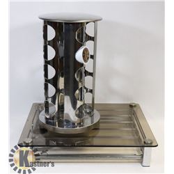 2 KEURIG COFFEE HOLDERS - ONE TALL AND ONE WITH