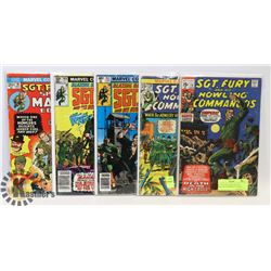LOT OF 5 SGT. FURY AND HIS HOWLING COMMANDO COMICS