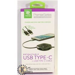 RETRAK RETRACTABLE USB TYPE-C TO USB TYPE-C CABLE