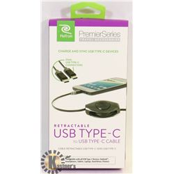 RETRAK RETRACTABLE USB TYPE-C TO USB TYPE-C CABLE