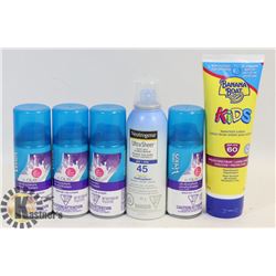 BAG OF 4 SHAVE GEL, 1 KIDS BANANA BOAT SUNSCREEN,