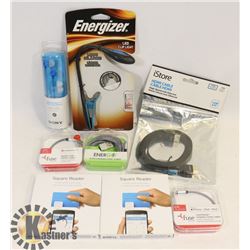 BAG OF ASSORTED ELECTRONIC ACCESSORIES.