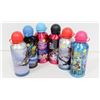 Image 1 : 6 ASSORTED KIDS WATER BOTTLES INCLUDING MONSTER