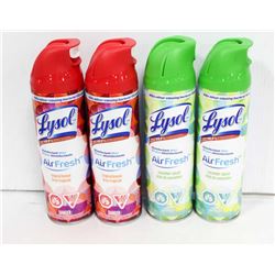 4 BOTTLES OF LYSOL AIR FRESH.