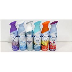 6 BOTTLES OF FEBREZE AIR FRESHENERS.