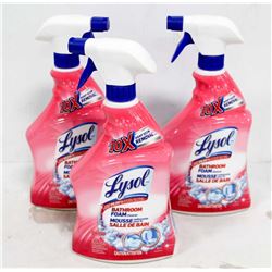 3 BOTTLES OF LYSOL BATHROOM FOAM CLEANER.
