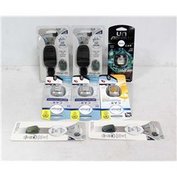 BAG OF GLADE AND FEBREZE CAR VENT CLIPS.