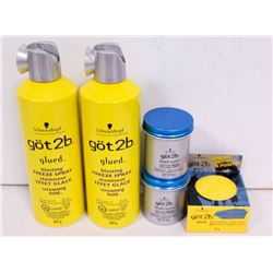 BAG OF ASSORTED GOT 2B HAIR STYLING PRODUCTS.