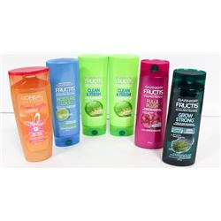 5 BOTTLES OF GARNIER FRUCTIS SHAMPOO & CONDITIONER