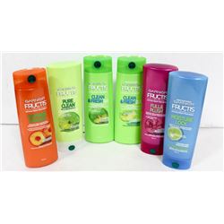 6 BOTTLES OF GARNIER FRUCTIS SHAMPOO & CONDITIONER