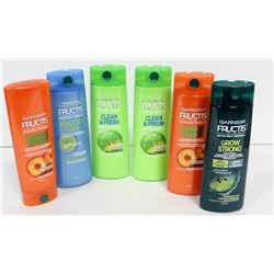 6 BOTTLES OF GARNIER FRUCTIS SHAMPOO & CONDITIONER