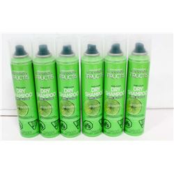 6 BOTTLES GARNIER FRUCTIS NO SILICON DRY SHAMPOO.