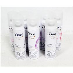 8 ASSORTED DOVE REFRESH + CARE DRY SHAMPOO.