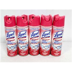 5 BOTTLES OF LYSOL BATHROOM FOAM CLEANER.