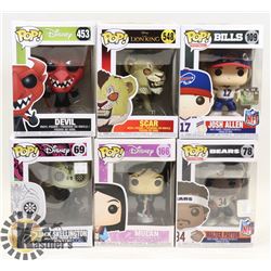 LOT OF 6 FUNKO POPS