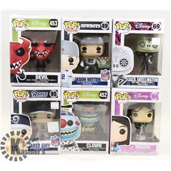 LOT OF 6 FUNKO POPS