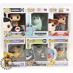 LOT OF 6 FUNKO POPS