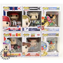 LOT OF 6 FUNKO POPS