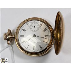 1894 GOLD PLATED AM WALTHAM HUNTER CASE POCKET