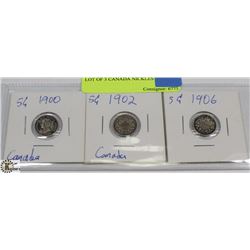 LOT OF 3 CANADIAN NICKLES