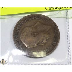 1920 CANADIAN GEORGE V BRONZE PENNY.