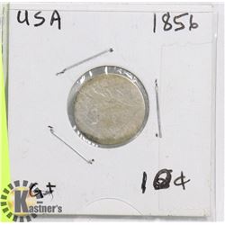 1856 US 10 CENT COIN.