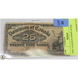 1900 CANADIAN SHINPLASTER.