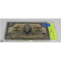 1937 CANADIAN $100.00 BILL.