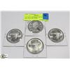 LOT OF 4 CANADIAN 1967 SILVER ONE DOLLAR COINS.