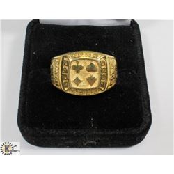 GOLD TONE POKER RING SIZE 11.5.
